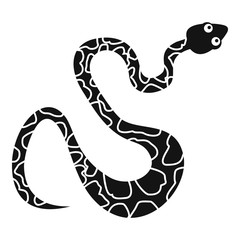 Black spotted snake icon, simple style