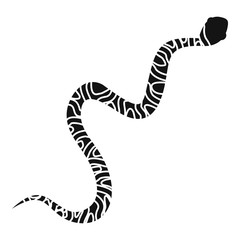 Snake wriggling icon, simple style