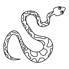 Black spotted snake icon, outline style