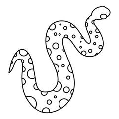 Fototapeta premium Dotted snake icon, outline style