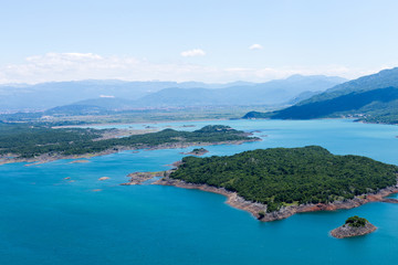 Fototapeta na wymiar Beautiful summer views of the Bay of Karuk in the National Park of Lake Skadar, Montenegro