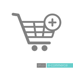 Shopping cart icon with plus sign
