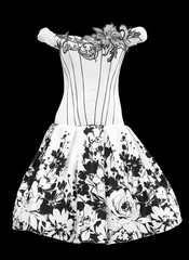 black and white evening ladies' dress