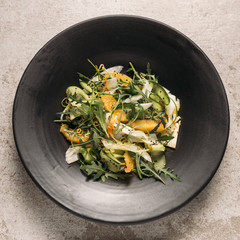 Fresh salad with fennel, orange and arugula