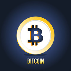 Bitcoin Logo on blue background