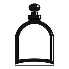 Obraz premium White glass bottle with perfume icon, simple style