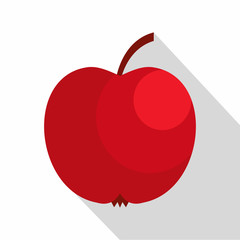 Red apple icon, flat style