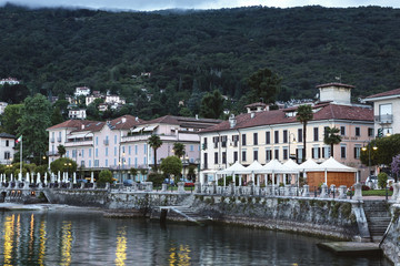 Fototapeta na wymiar Village of Baveno, station of the Lake Maggiore, the province of Piedmont, Italy