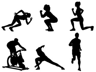 Fitness training silhouette