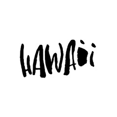 Hawaii. Modern dry brush lettering. Retro typography print. Vector handwritten inscription. USA state.