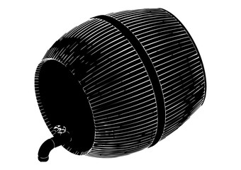 black barrel on white background