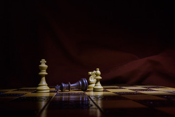 Scacchi fotografati su una scacchiera