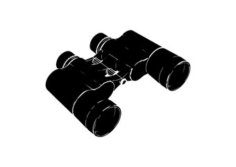 binoculars on a white background