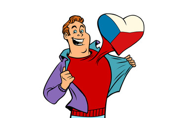 Czech patriot man isolated on white background