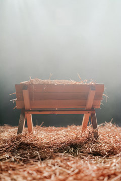 Christmas Manger with Hay