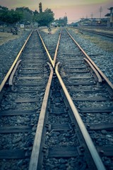 Railroad in the evening 