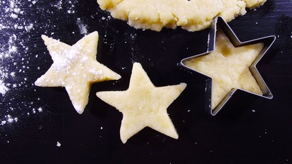Prepare the batter for homemade cookies.