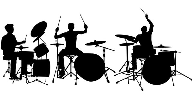 Set of 6 Drummer silhouette