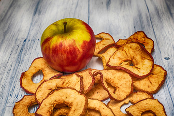 apple chips dried food fruit dry background
