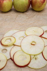 apple chips dried food fruit dry background