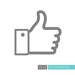 Thumbs up icon. Vector like sign