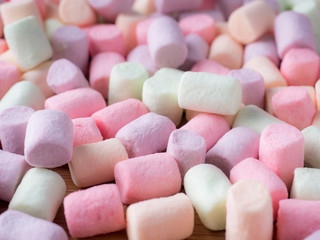 colorful marshmallows candy for background uses. Textured background.