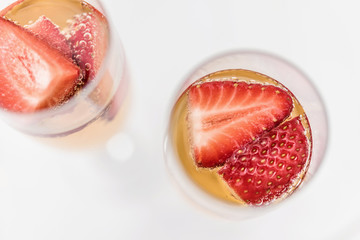 Champagne with strawberry 