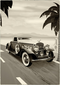 Cadillac poster 30er Jahrestil