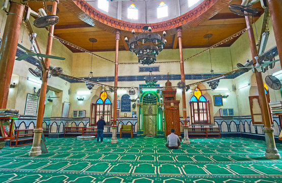 Interior of Imam Al Busiri Mosque, Alexandria, Egypt