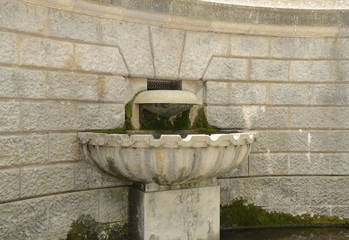 Stone fountain in Girona, Spain