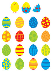 pisanki wielkanocne i kurczaki / zestaw dla dzieci © katarzyna b