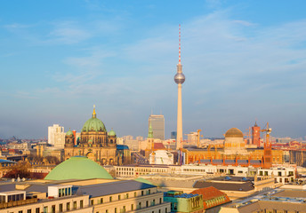 Berlin in evening light with the Doma and Fernsehturm. © Renáta Sedmáková