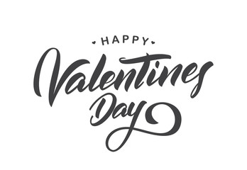 Vector illustration: Greeting calligraphic lettering of Happy Valentines Day. Typography design