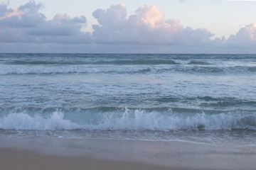 Morning sea, waves, dawn