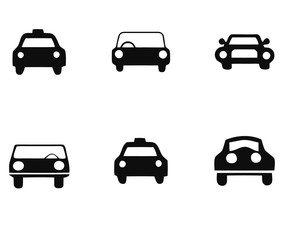 Cars icon set isolated on white background. Different car form. Vector illustration.