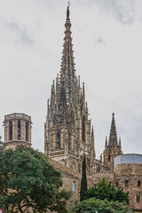 Barcelona Gothic Cathedral, Spain, Church La Seu, Catalonia, Gothic Quarter.