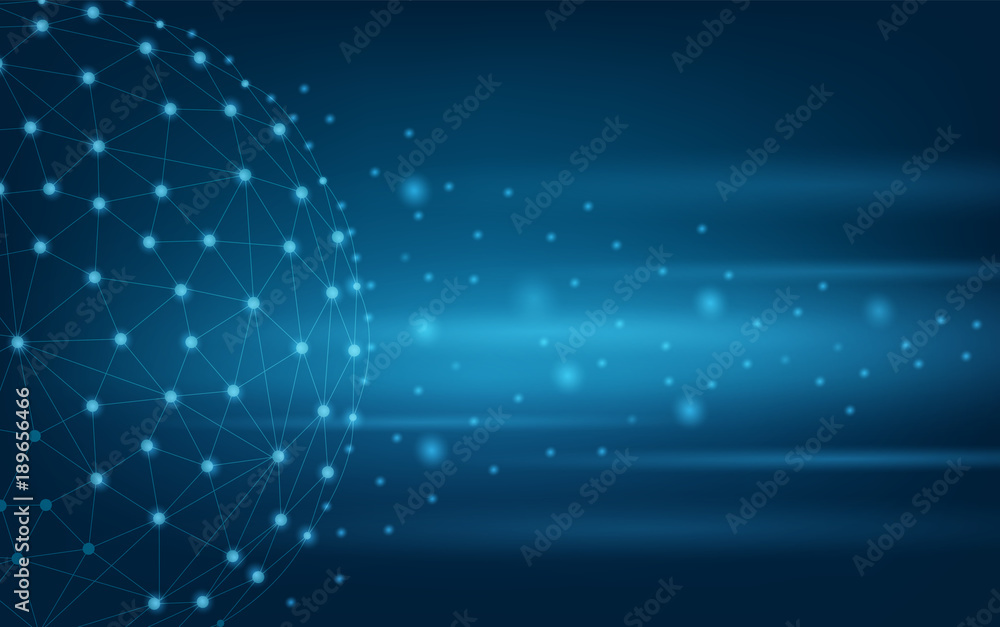 Poster background communications network map of the world blue map dark blue background map world vector gl