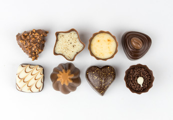 Luxury swiss chocolate on white background