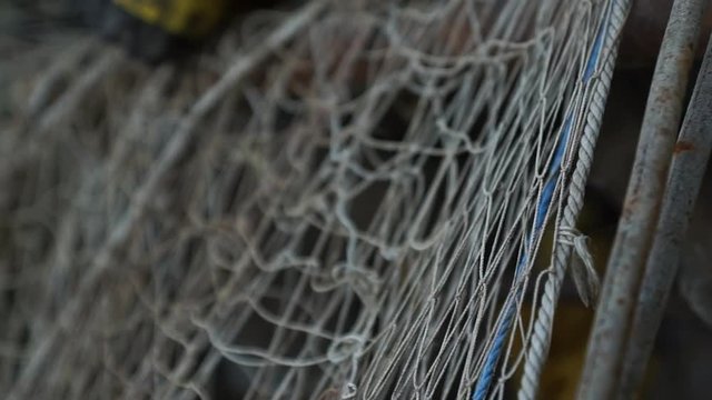 close-up of a fishing net