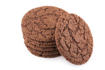 Chocolate chips cookies isolated on white