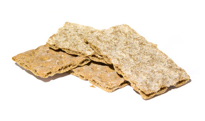 Picture of crispbread on white background,isolated