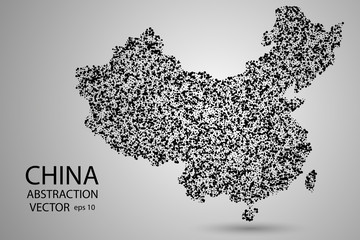 China abstract map consisting of circles. High-tech network. Vector eps 10.