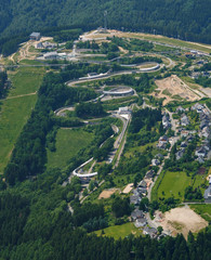 Luftbild Bobbahn Winterberg, Sauerland, NRW