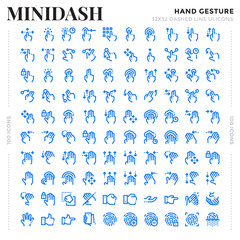 Dashed Outline Icons Pack for UI. Pixel perfect thin line vector icon set for web design and website application.