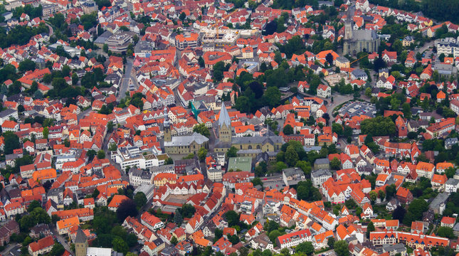 Luftbild der Altstadt von Soest in Westfalen