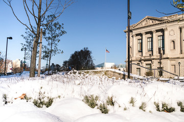 Snow in park Philadelphia