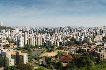 Cityscape of Belo Horizonte, meaning Beautiful Horizon, is the sixth largest city in Brazil