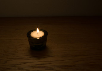 Beautiful candlelight in the dark