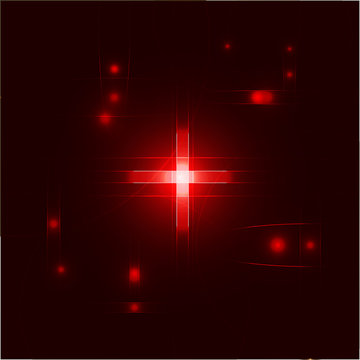 Crossing Of The Red Glowing Lines. Abstract Background For Design