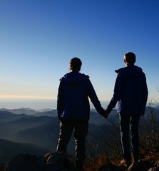 Lovers on the mountains top